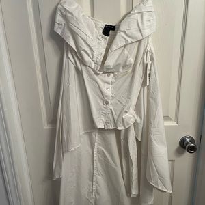 High low strapless top